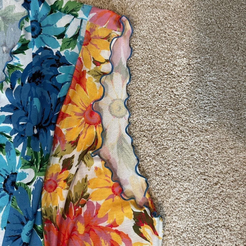 25-💼Adorable Floral Summer Cardigan. Lightweight Polyester Mesh, Ruffled detail - Picture 10 of 12